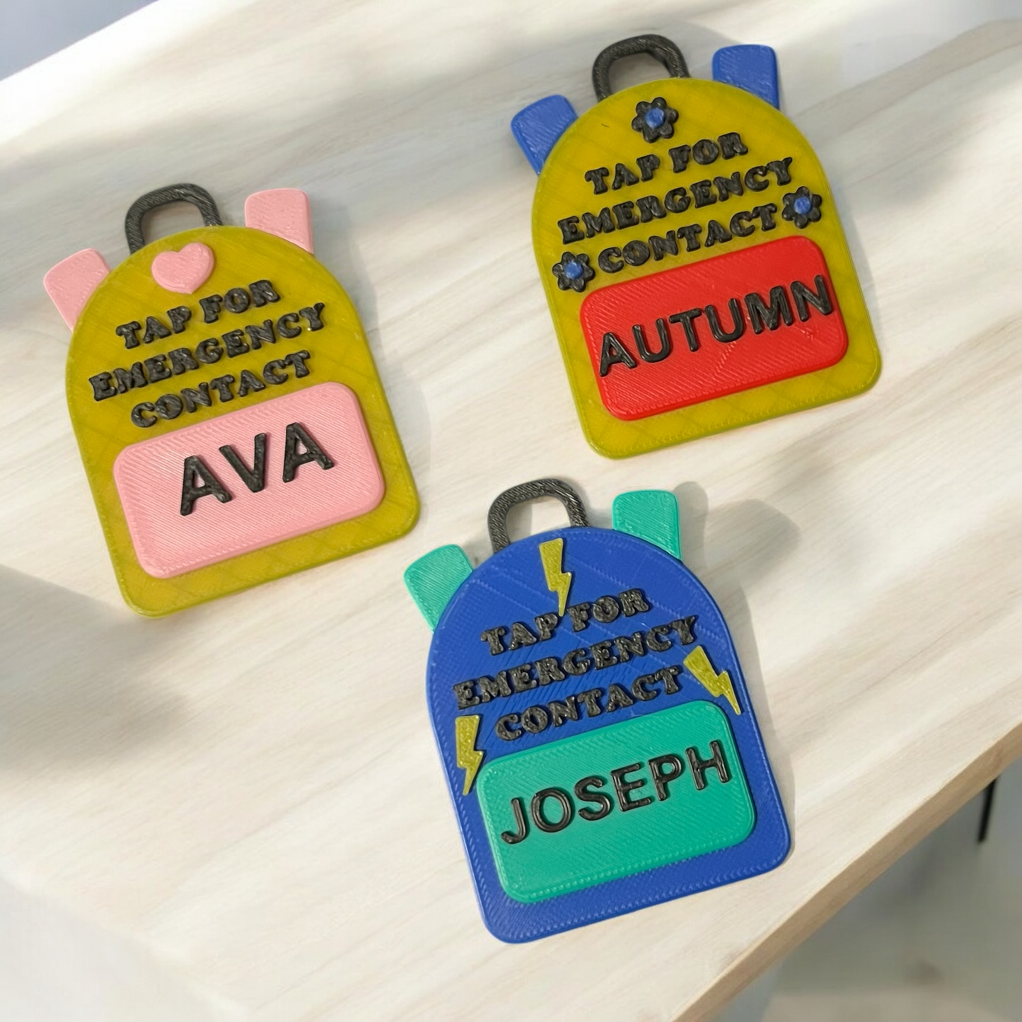 Emergency Contact Backpack Tag