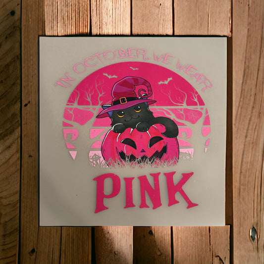 Pink Cat Transfer Print